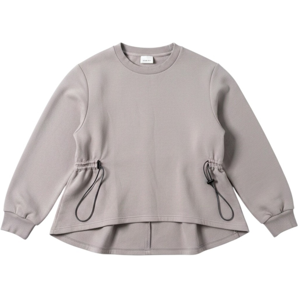 Varley Bella Sweat Cinched Waist Pullover Sweatshirt SM Taupe Grey Casual Comfy
